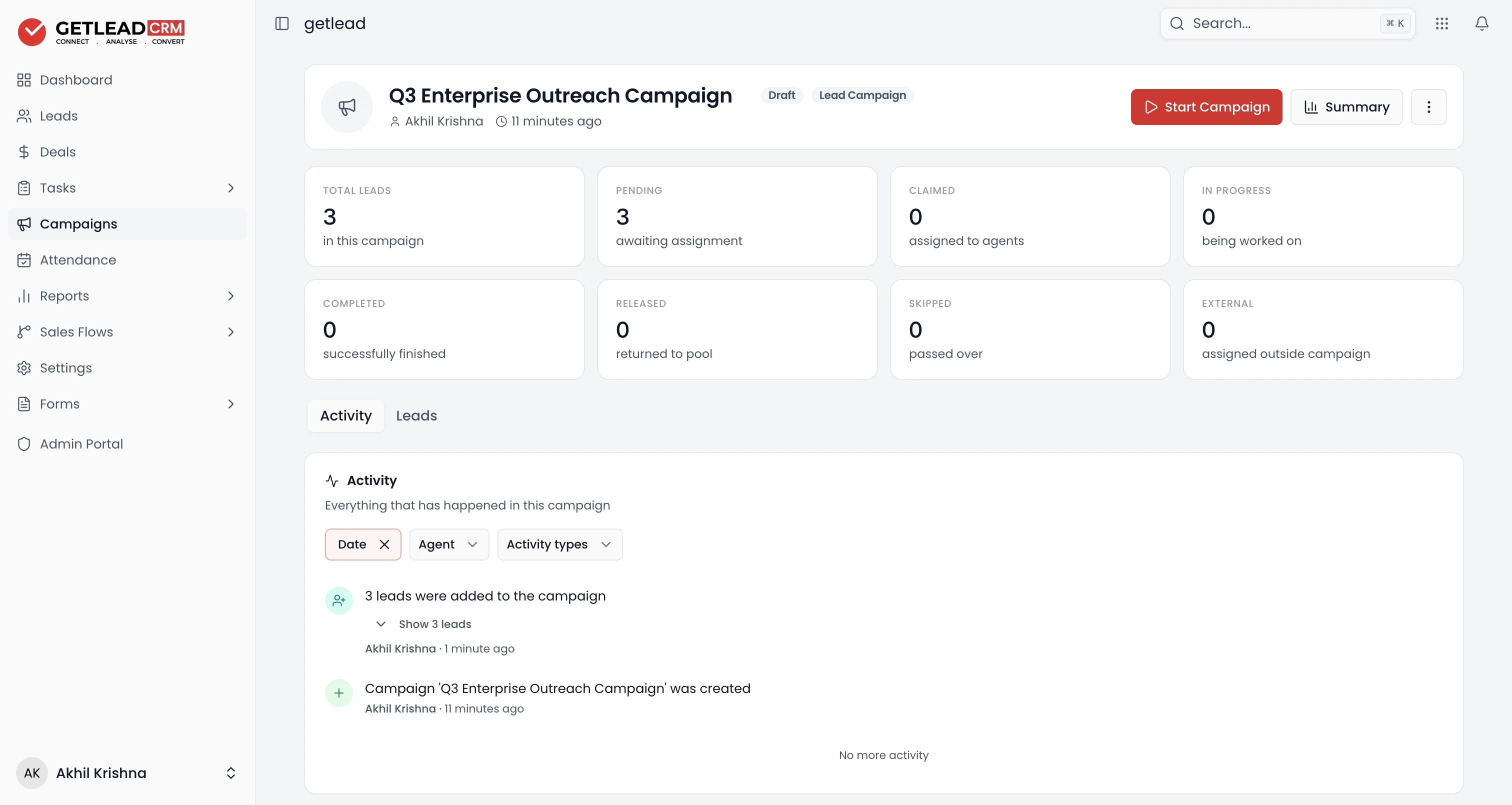 Open the campaign