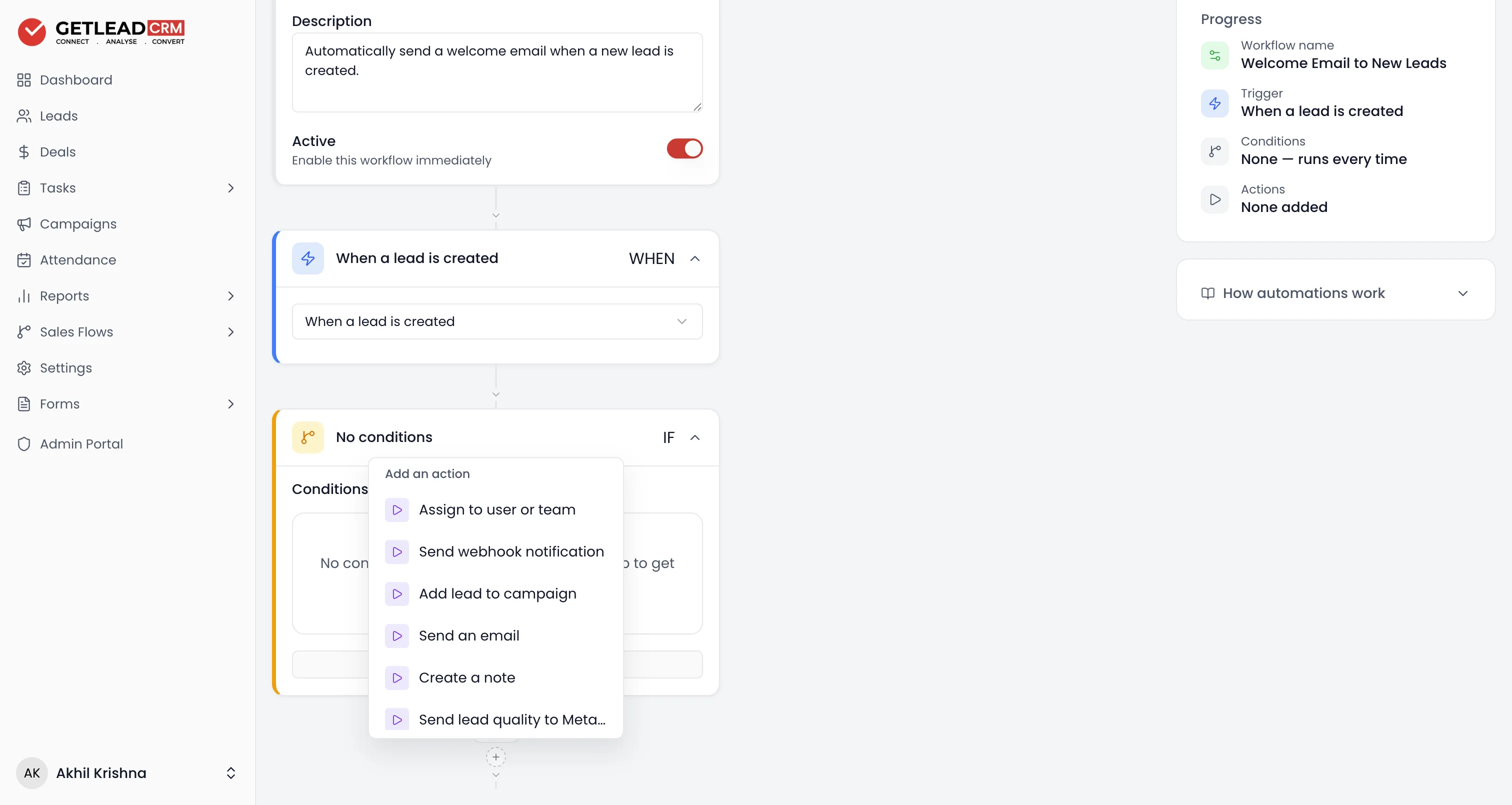 Add actions (THEN)