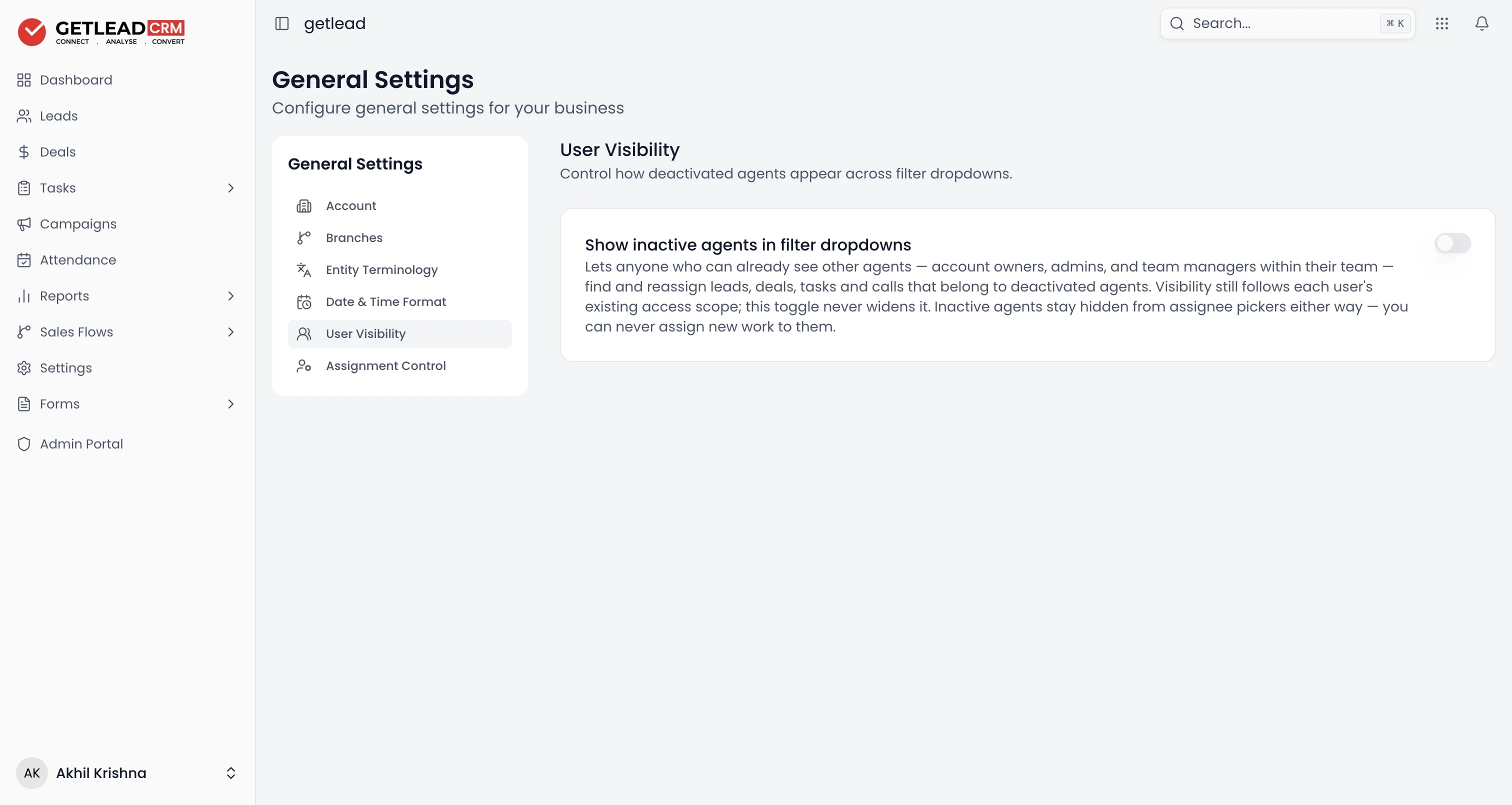 User Visibility
