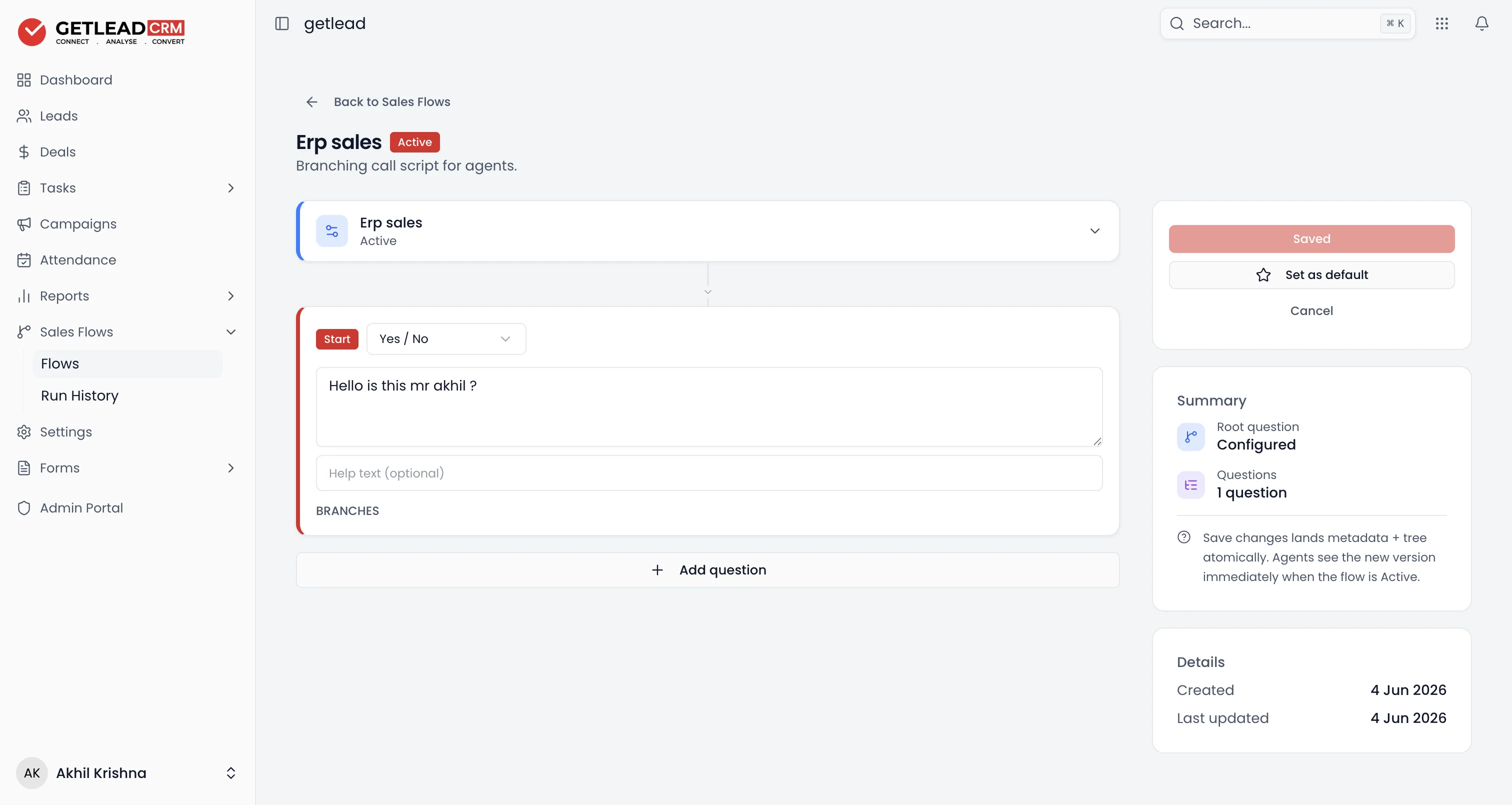 The flow builder