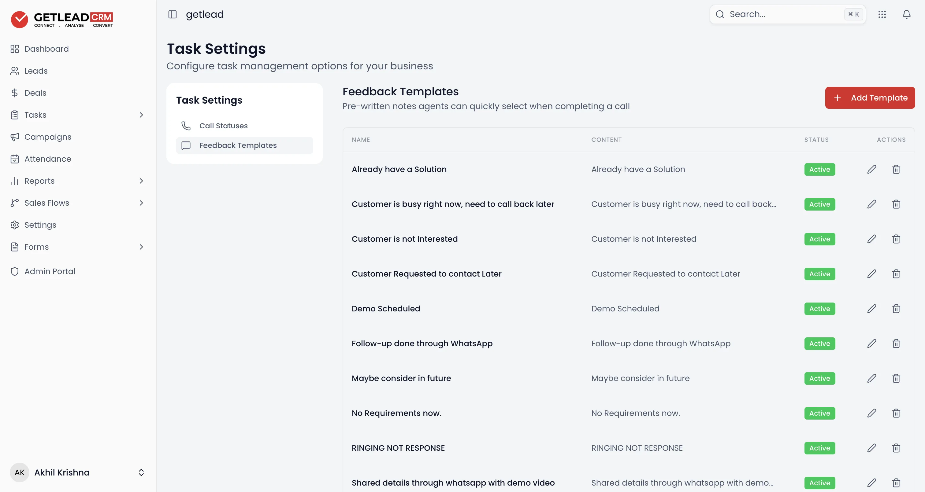 Feedback Templates